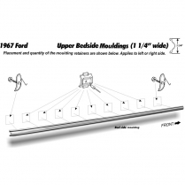 Upper Bed Side Molding - Right or Left - Long Bed - 1967 Ford Truck