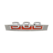 Front Fender Emblem - 302 - Red - 1969-71 Ford Bronco, 1968 Ford Fairlane, 1968 Ford Torino, 1968 Mercury Comet & Montego