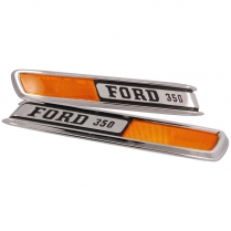 Hood Side Emblems - "FORD 350" - Pair - 1968-72 Ford Truck