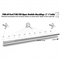 Upper Long Bed Molding - 1968-69 Ford Truck