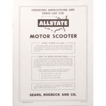 Allstate Parts Book & Owners Manual - 1958-62 Cushman Scooter