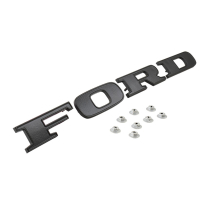 Hood or Tailgate F-O-R-D Letters - Satin Black - 1970-72 Ford Truck, 1971 Ford Ranchero, 1971-74 Ford Econoline