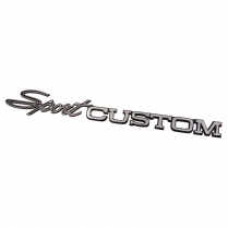 Bed Side Panel Nameplate Emblem - Chrome - "Sport CUSTOM" - 1970-72 Ford Truck