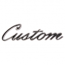 Bed Side Panel Nameplate Emblem - Chrome - "Custom" - 1970-72 Ford Truck