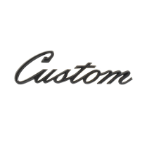 Bed Side Panel Nameplate Emblem - Satin Black - "Custom" - 1970-72 Ford Truck