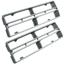 Grille Inserts - Molded Silver Plastic - Pair - 1971-72 Ford Truck