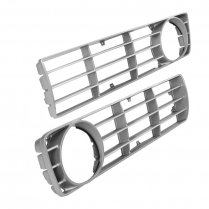 Grille Inserts - Molded Silver Plastic - Pair - 1973-75 Ford Truck