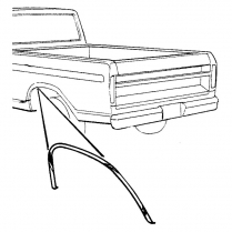 Bed Side Wheel Opening Molding - LH - Super Camper - 1973-79 Ford Truck