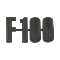 Front Fender Emblem - Satin Black - "F-100" - 1973-76 Ford Truck