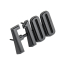 Front Fender Emblem - Satin Black - "F-100" - 1973-76 Ford Truck