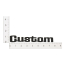 Bedside Nameplate Emblem - Satin Black - "Custom" - 1973-79 Ford Truck