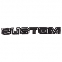 Glove Box Nameplate Emblem - "CUSTOM" - 1977-79 Ford Truck, 1978-79 Ford Bronco