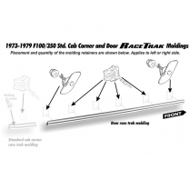 Door Race Track Molding - RH or LH - 1977-79 Ford Truck, 1978-79 Ford Bronco