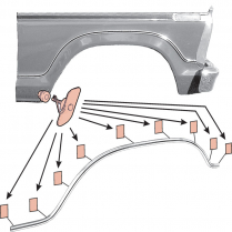 Fender Race Track Molding - RH - 1977-79 Ford Truck, 1978-79 Ford Bronco