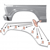 Fender Race Track Molding - LH - 1977-79 Ford Truck, 1978-79 Ford Bronco