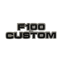 Cowl Side Emblem - "F-100 CUSTOM" - 1977-79 Ford Truck