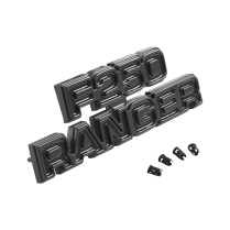 Cowl Side Emblem - Satin Black - "F-250 RANGER" - 1977-79 Ford Truck