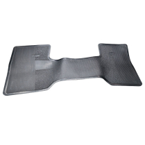 Front Floor Rubber Throw Mat - Black with Ford Oval - 1965-96 Ford Trucks