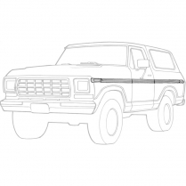 Upper Side Molding Set - 6 Pieces - With Race Track Moldings - 1978-79 Ford Bronco