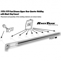 Upper Bed Side Molding - Left - with Race Track - 1978-79 Ford Bronco