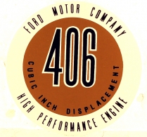Decal - Air Cleaner - 406-4V - 1960-62 Ford Car  