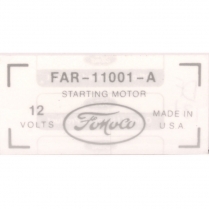 Decal - Starter - 1956-57 Ford Truck, 1956-57 Ford Car