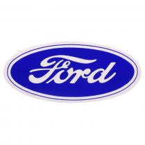 Sticker - Ford Oval Script - 17" - Blue on Transparent - Universal