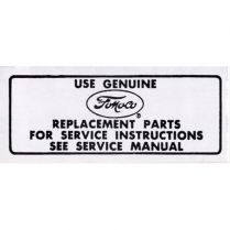 Decal - Air Cleaner Service Instructions - 1967-75 Ford Truck, 1965-68 Ford Car
