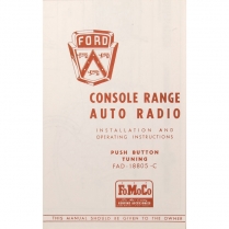 Pamphlet - Deluxe Radio Owners Manual - 1953 Ford Car  