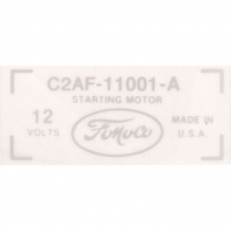 Decal - Starter - 1962-64 Ford Truck, 1962-64 Ford Car