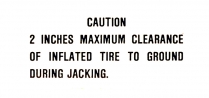 Decal Jack Base Caution - 1963-64 Ford Car  