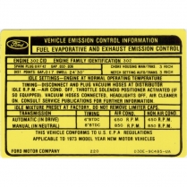 Decal - Emission - 302 AT/MT - 1973 Ford Truck, 1973 Ford Car