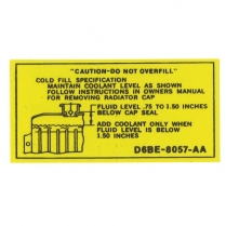 Decal - Coolant Caution - 1972-82 Ford Truck, 1972-82 Ford Bronco, 1976-77 Ford Car