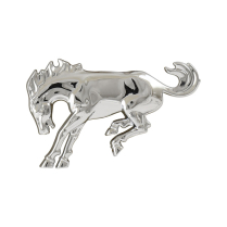 Emblem - Bronco Horse - Mounting Stud & Clip - Chrome - 1966-88 Ford Bronco, 2021-Up Ford Bronco
