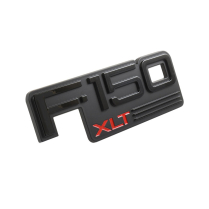 Front Fender Emblem - Black - "F-150 XLT" - 1992-96 Ford Truck