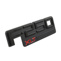 Front Fender Emblem - Black - "F-250 XLT" - 1992-96 Ford Truck