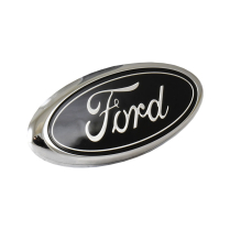 Grille or Liftgate Ford Emblem - 4 3/4 inch - Black - Peel and Stick - 1983-96 Ford Truck, 1993-95 Ford Lightning, 1984-96 Ford Bronco