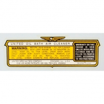 Oil Bath Air Filter Decal - Adhesive Sticker - 1949-58 Cushman Scooter