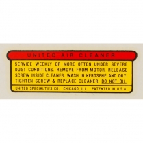 Air Cleaner Decal - Adhesive Sticker - 1946-58 Cushman Scooter