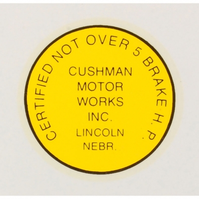 5 HP Decal - Adhesive Sticker - 1955-65 Cushman Scooter front view