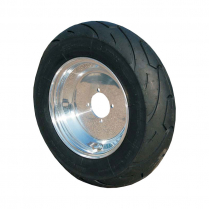 Aluminum Wheel w/ 10" Tire - Solid - Polished - 1950-57 Cushman Scooter