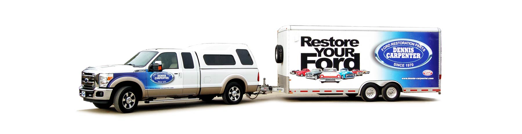 Dennis Carpenter branded truck and trailer for auto shows