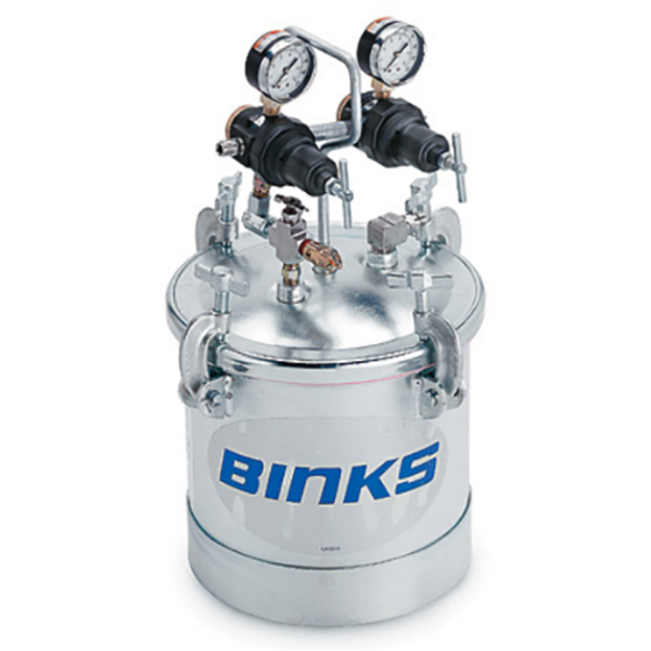 Binks&reg; 2 Gallon PT Tank Double Regulator No Agitator Zinc Plated 1-100 PSI