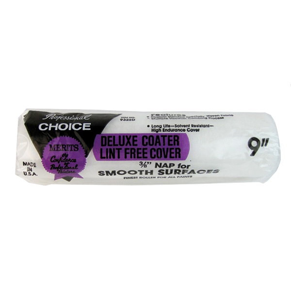 9" x 3/8" Nap Roller Cover Lint Free White