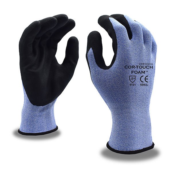 Cordova Gloves 6893 SZ LG Cor-Touch Foam Blue & Black 12/Pkg