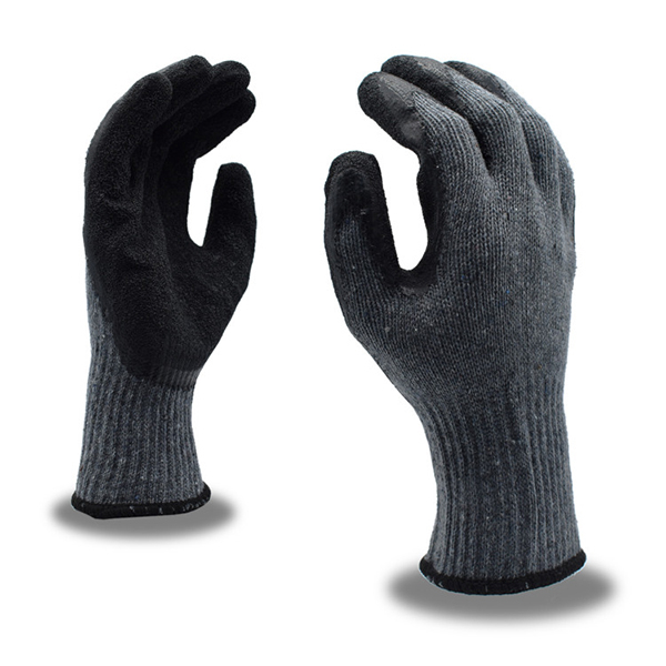 Cordova Gloves 3885 SZ LG 12/Pkg Crinkle Latex Palm Fiber Shell Black & Gray