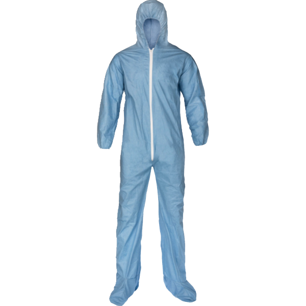 Lakeland Pyrolon&reg; Plus 2 FR Coverall Large Blue With Hood & Boots Elastic Wrists
