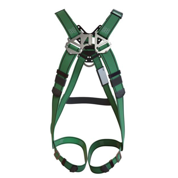 MSA&reg; V Form Harness Standard Back D Ring Green Tongue Buckle Leg Straps