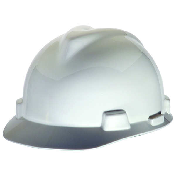 MSA&reg; V-Gard Hard Hat Cap Style White with Staz-On Suspension