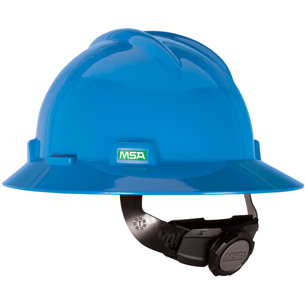 MSA&reg; V-Gard Hard Hat Blue Full Brim Fas-Trac Suspension